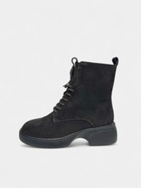 Ботинки с мехом в темно-шоколадном цвете