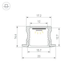 Профиль LINE-2315-F-2000 WHITE (Arlight, Алюминий) 044265
