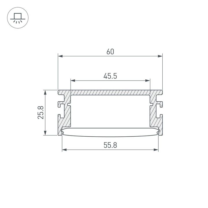Профиль встраиваемый Arlight Floor60-H26-3000 Anod Black 046414