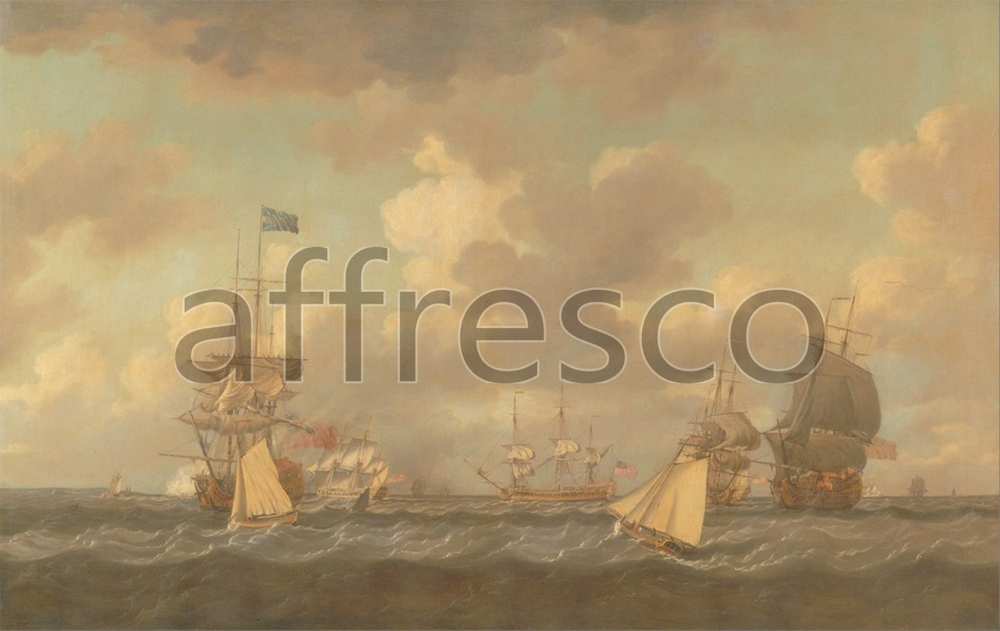 Фреска Dominic Serres, English Ships Coming to Anchor in a Fresh Breeze