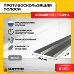 Алюминиевая полоса-порог с 2 резиновыми вставками, цвет вставки желтый, длина 1м, упаковка 5 шт