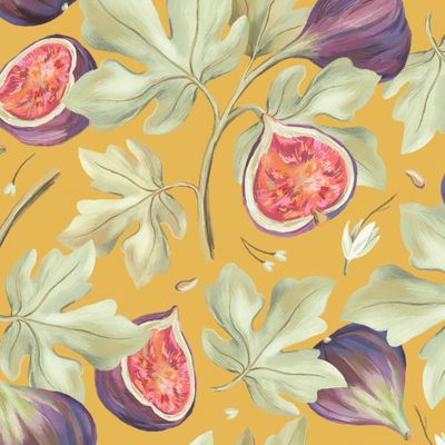 Инжир на желтом фоне