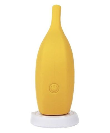 Желтый перезаряжаемый вибратор Ba-banana - 8,2 см.