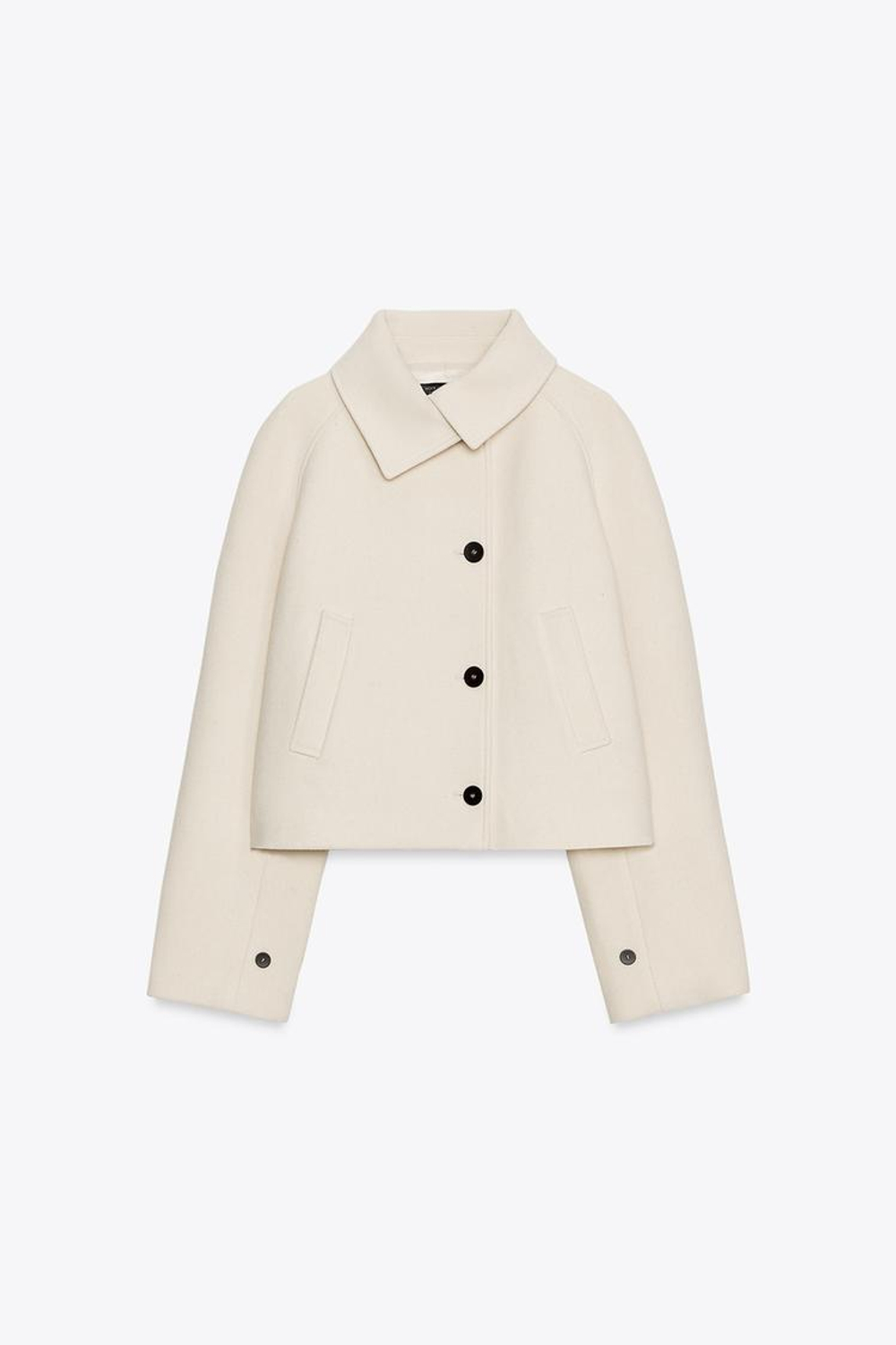 ZARA КОРОТКИЙ ТРЕНЧ С ШЕРСТЬЮ — ZW COLLECTION, ЭКРЮ