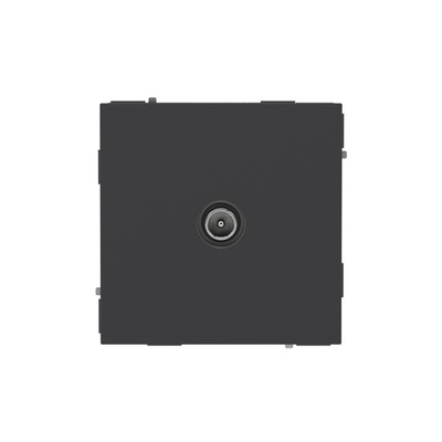 Розетка TV проходная, KANT, черный уголь