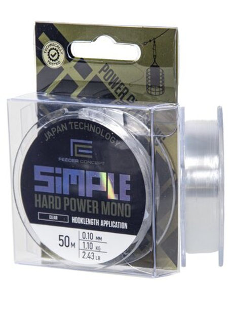 Леска монофильная Feeder Concept Simple Hard Power Mono 50м, 0.10мм