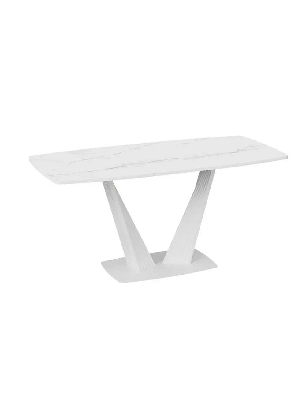 Стол Фабио Белый матовый, мрамор 130х80х75 см