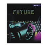Тетрадь 36л., А5, клетка, Alingar "Future Car", скрепка, мелованный картон (стандарт) , блок офсет, 4 дизайна в пленке т/у