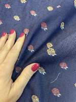 Ткань 100% хлопок-джинс (Италия) ш-140см цена за 0,5м