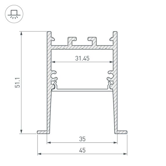 Профиль Arlight SL-Comfort-4551-F-2000 Anod 031767