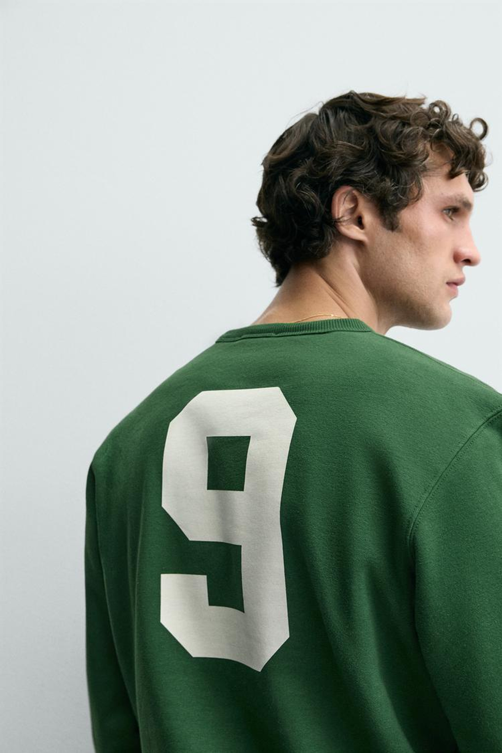 ZARA ТОЛСТОВКА С КОМБИНИРОВАННЫМ ПРИНТОМ, ЗЕЛЕНЫЙ