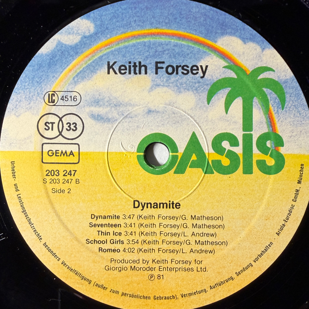 Keith Forsey ‎– Dynamite (Германия 1981г.) Т