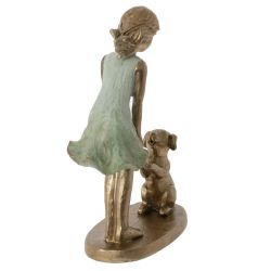 GAEM Фигурка декоративная "Девочка с собакой", L10 W5 H14 см