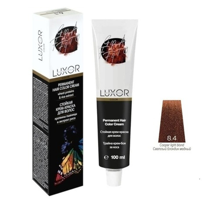 8.4 GR Светлый блондин медный Стойкая крем-краска LUXOR Professional 100 мл.