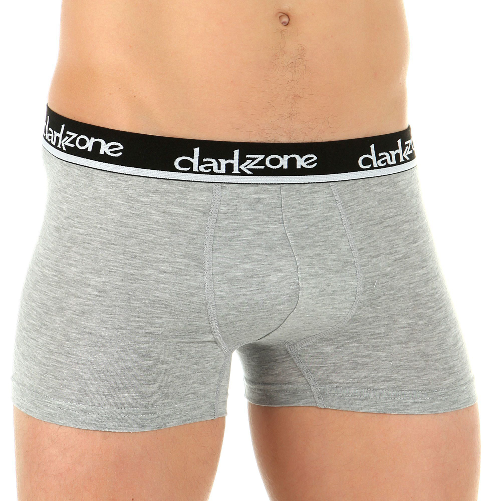 Серые хлопковые трусы-боксеры с брендированной резинкой (Размер: M) (Цвет: серый)