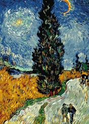 Картина по номерам "Кипарисы на фоне звездного неба Винсента Ван Гога", 40х50 см