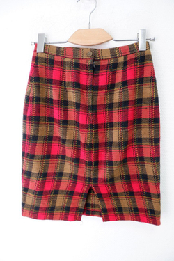 Юбка в клетку с шерстью 44 размер