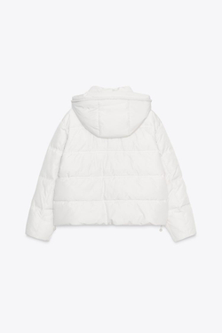 ZARA НЕПРОМОКАЕМЫЙ ВЕТРОЗАЩИТНЫЙ КОРОТКИЙ АНОРАК, ЭКРЮ