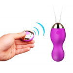 Виброшарики Кегеля с пультом дистанционного управления (Цвет: фиолетовый с золотым)