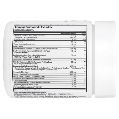 Codeage, добавка для облегчения симптомов синдрома раздражённого кишечника, 60 капсул