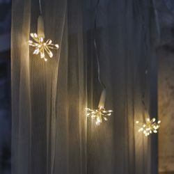 ULD-S0250-200-STA WARM WHITE IP44 STARBURST Гирлянда светодиодная Звезда. 2.5м. 200 светодиодов. Теплый белый свет. Провод прозрачный. ТМ Uniel