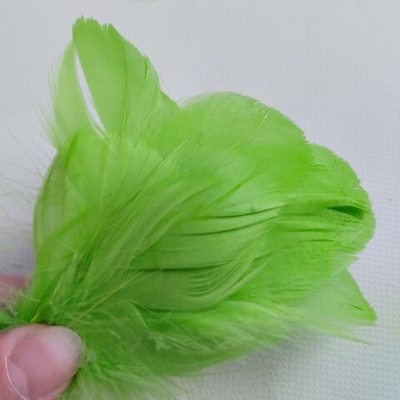 Гусиные перья 5-13 см салатовые 2 сорт 20шт.