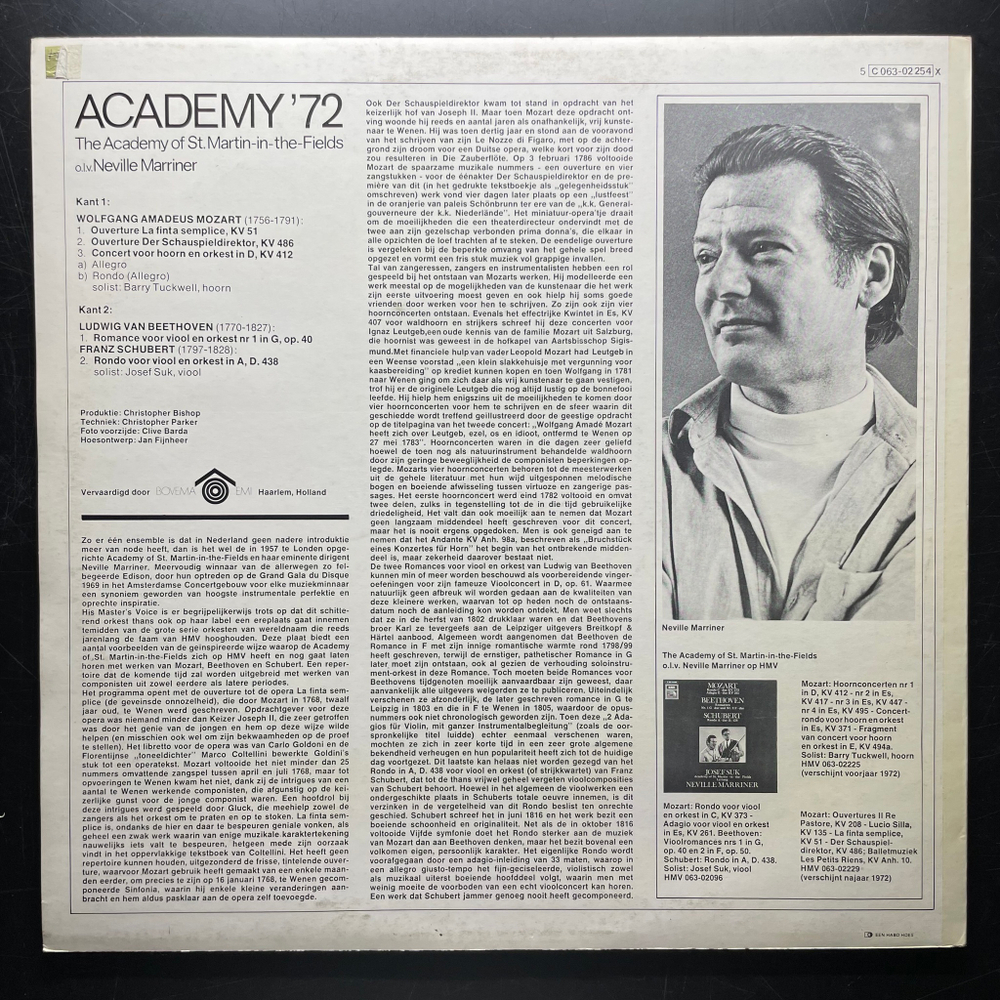Моцарт, Бетховен, Шуберт ‎– Academy '72 (Голландия)