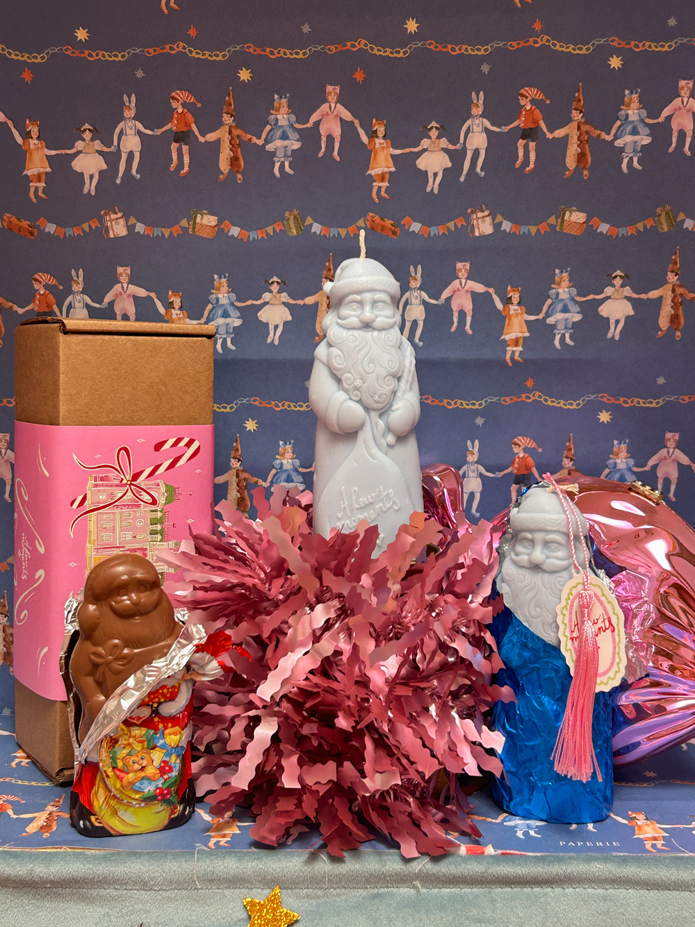 Новогодняя свеча "Шоколадный Дед Мороз"