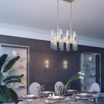 4631/1 HALL ODL20 671 серебристый/стекло/металл.цепочки Подвес G9 1*5W 220V PERLA