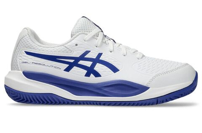 Детские теннисные кроссовки Asics Gel-Resolution X GS Clay - white/dark cobalt