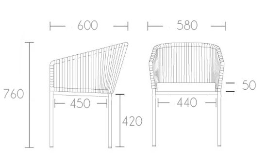Кресло плетеное с подушками Palermo
