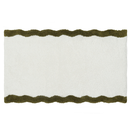 Коврик для ванной с кантом оливкового цвета из коллекции Trendy Ruffles, 50x80 см