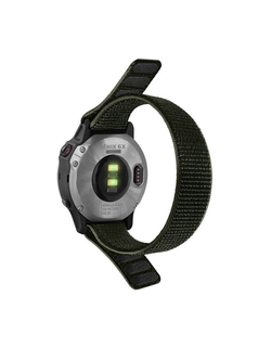 Нейлоновый ремешок NylonFit 26 мм для Garmin Fenix 7x, Fenix 6x, Fenix 5x, Fenix 5x plus, Fenix 3, Descent, Tactix, Enduro, D2 Зеленый (Хаки)