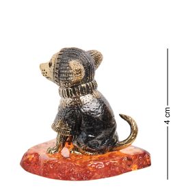 Народные промыслы AM-2011 Фигурка «Собака» (латунь, янтарь)