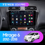 Teyes CC4 Pro 9" для Mitsubishi Mirage 6 2012-2018