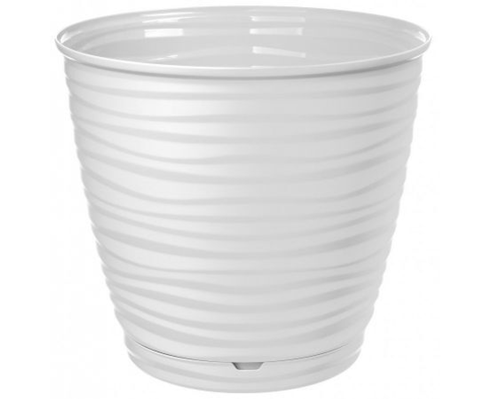 Горшок для цветов Saffron 9,1л с поддоном (белый)