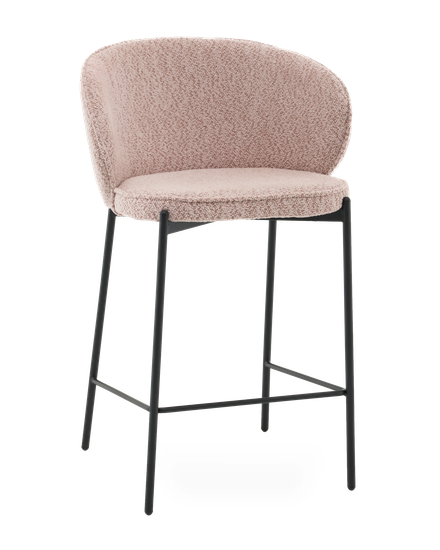 Стул полубарный Тисдейл букле розово-персиковый