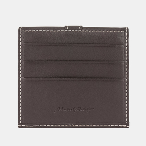 Кошелек-картхолдер Perle из кожи теленка, темно-коричневого цвета