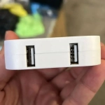 Мощный Медный 4000W-16А поворотный тройник IKEA STYLE для розетки. Вилка-разветвитель-переходник: 2 вилки и 2 USB. Плоский, сетевой адаптер для всех типов вилок: A, C, F. Зарядка для телефона-1шт.