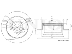 Диск тормозной задний UNIO BRD-20117