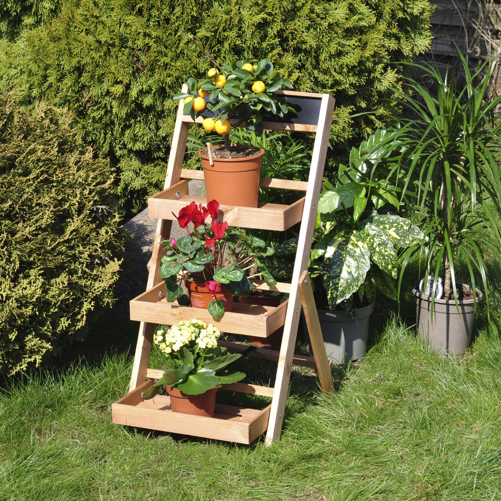 Подставка для цветов, 37х45х74, Флорэль, этажерка, напольное, на подоконник, полка, из массива дерева, коричневый, Dipriz