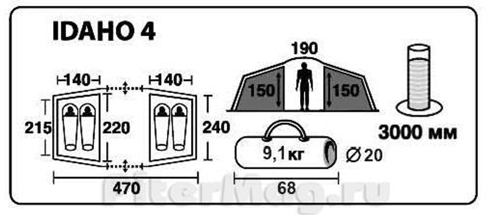 Палатка Trek Planet Idaho 4