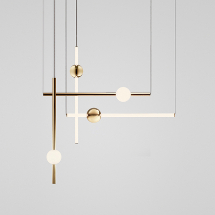 Pendant design lamp  ORION GLOBE by Lee Broom H90 (horizontal,  White)