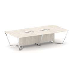 Steel Meet Стол переговорный прямоугольный MDK-PR.B.SP-12 Денвер Светлый/Нержавеющая Сталь/Хром 3200