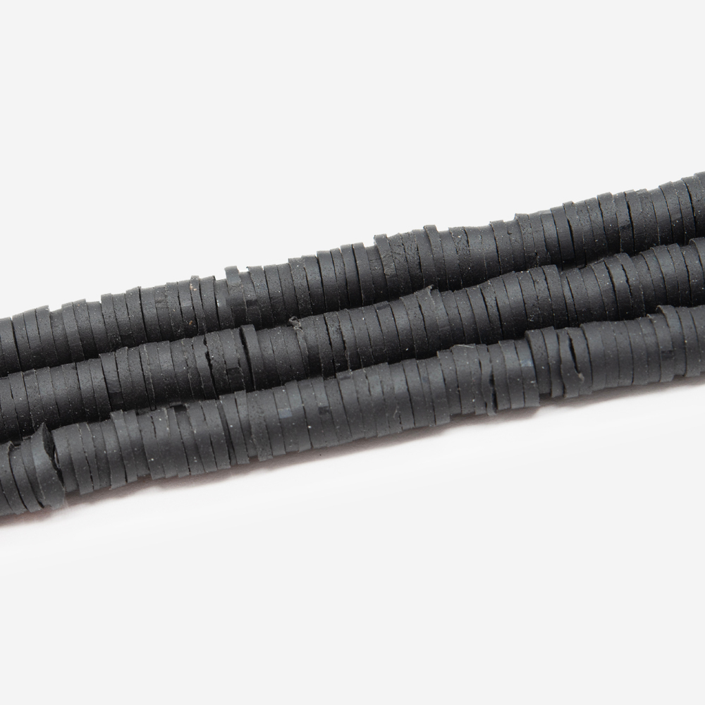 Бусины хеши, каучук, оттенок "Черный"