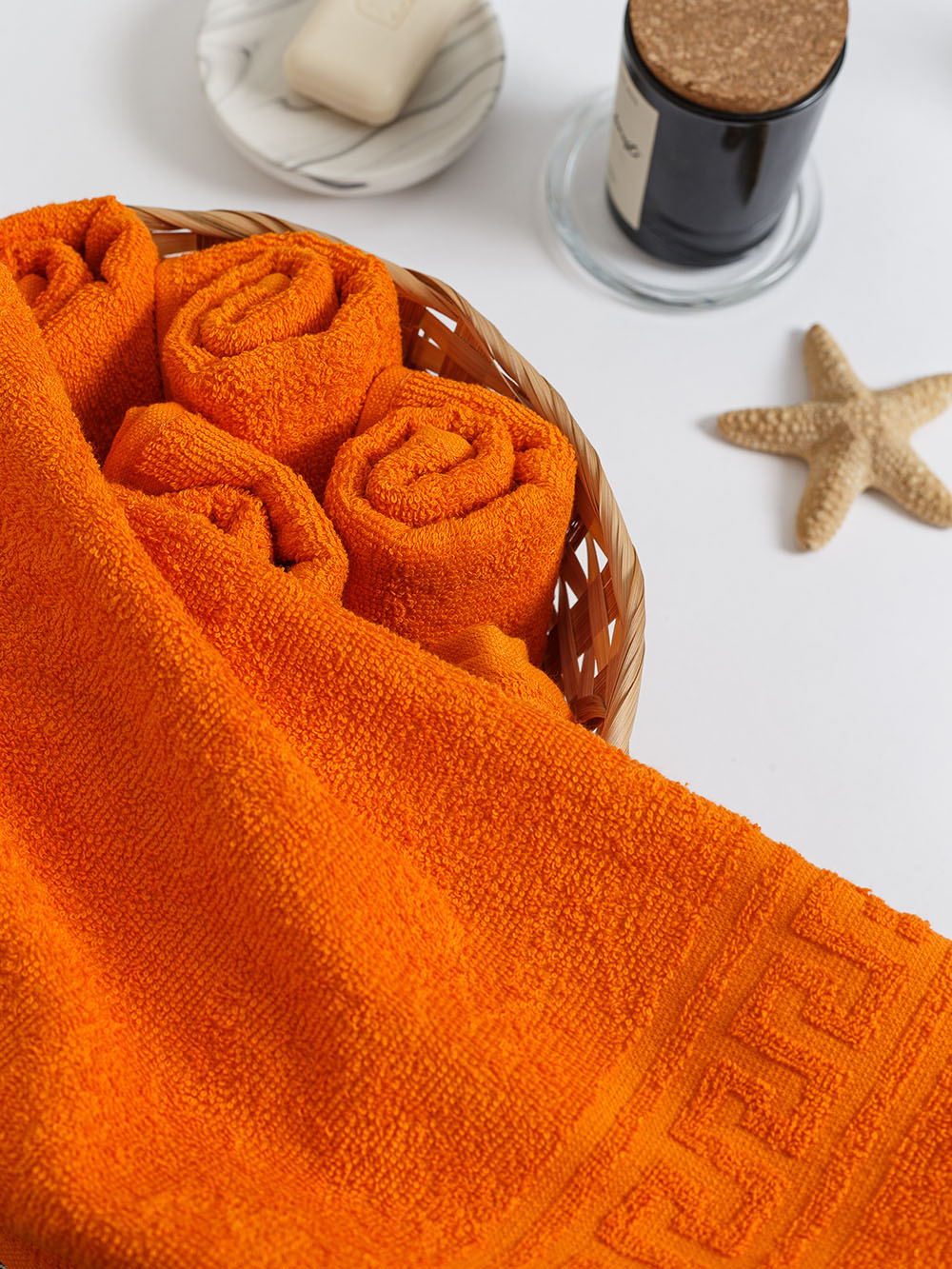 Полотенце махровое, г/к, 50х90, арт. ВТ 50-90Г, 380 гр/м2, цвет: 207-апельсиновый,