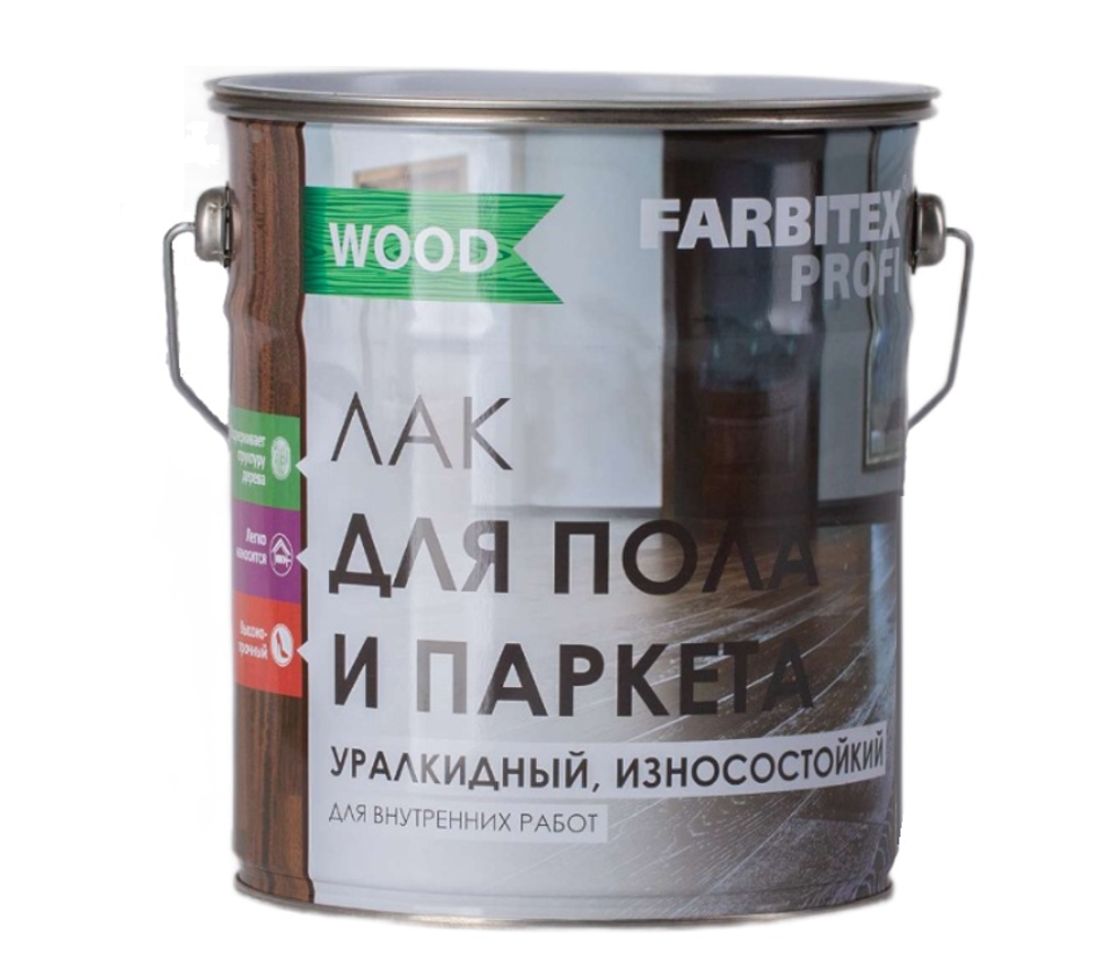 ЛАК ПАРКЕТНЫЙ FARBITEX PFORI WOOD АЛКИДНО-УРЕТАНОВЫЙ 4,0Л