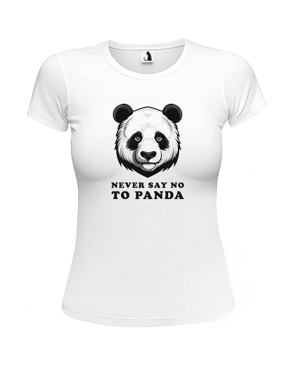 Футболка с пандой Never say no to panda женская приталенная белая