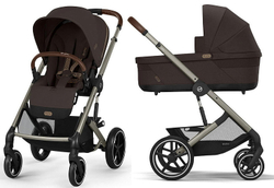 Коляска Cybex Balios S Lux TPE complete Cloud G Fog Grey 3 в 1 Chocolate Brown с дождевиками