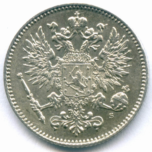 50 пенни 1914 год (S). Россия для Финляндии. XF-AU